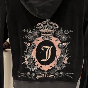 Juicy Couture Black and Pink Embellished Hoodie and pants